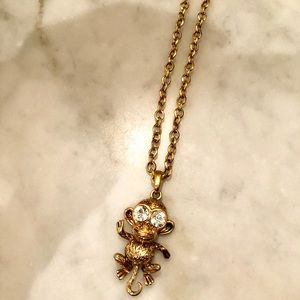 Kenneth Jay Lane goldtone Monkey necklace